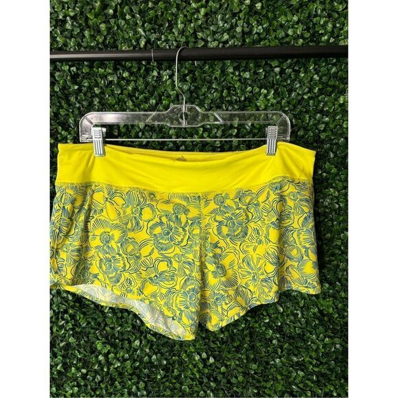 Rabbit NWT Lined Catch Me If You Can Aurora Yellow Printed Shorts Sz XL - Picture 1 of 3